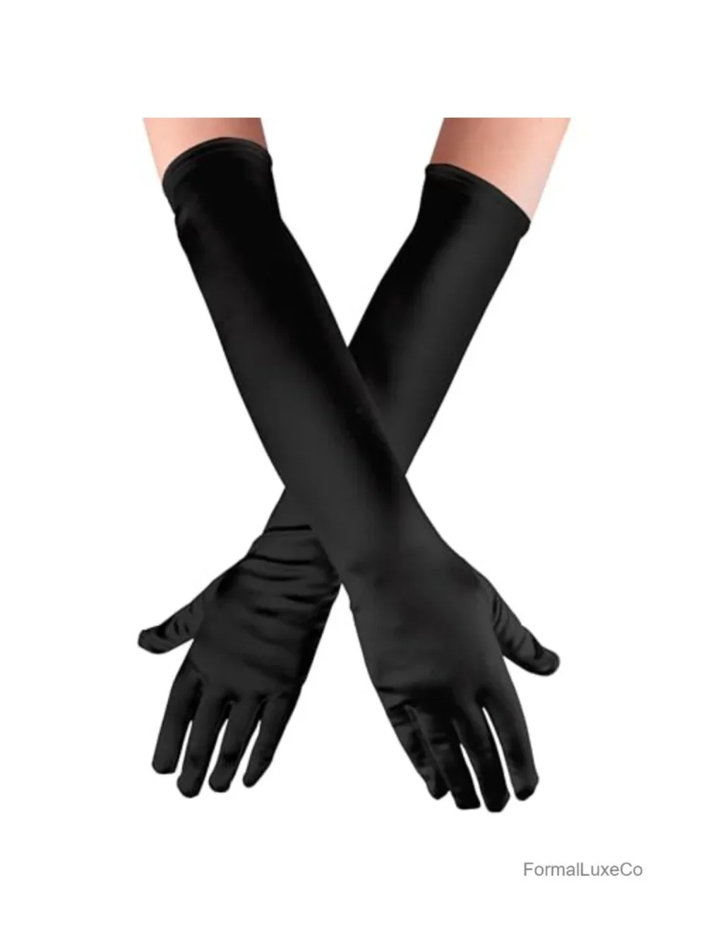 1 Pair Long Opera Satin Gloves Women 80s Party Costume Elbow Length Fancy